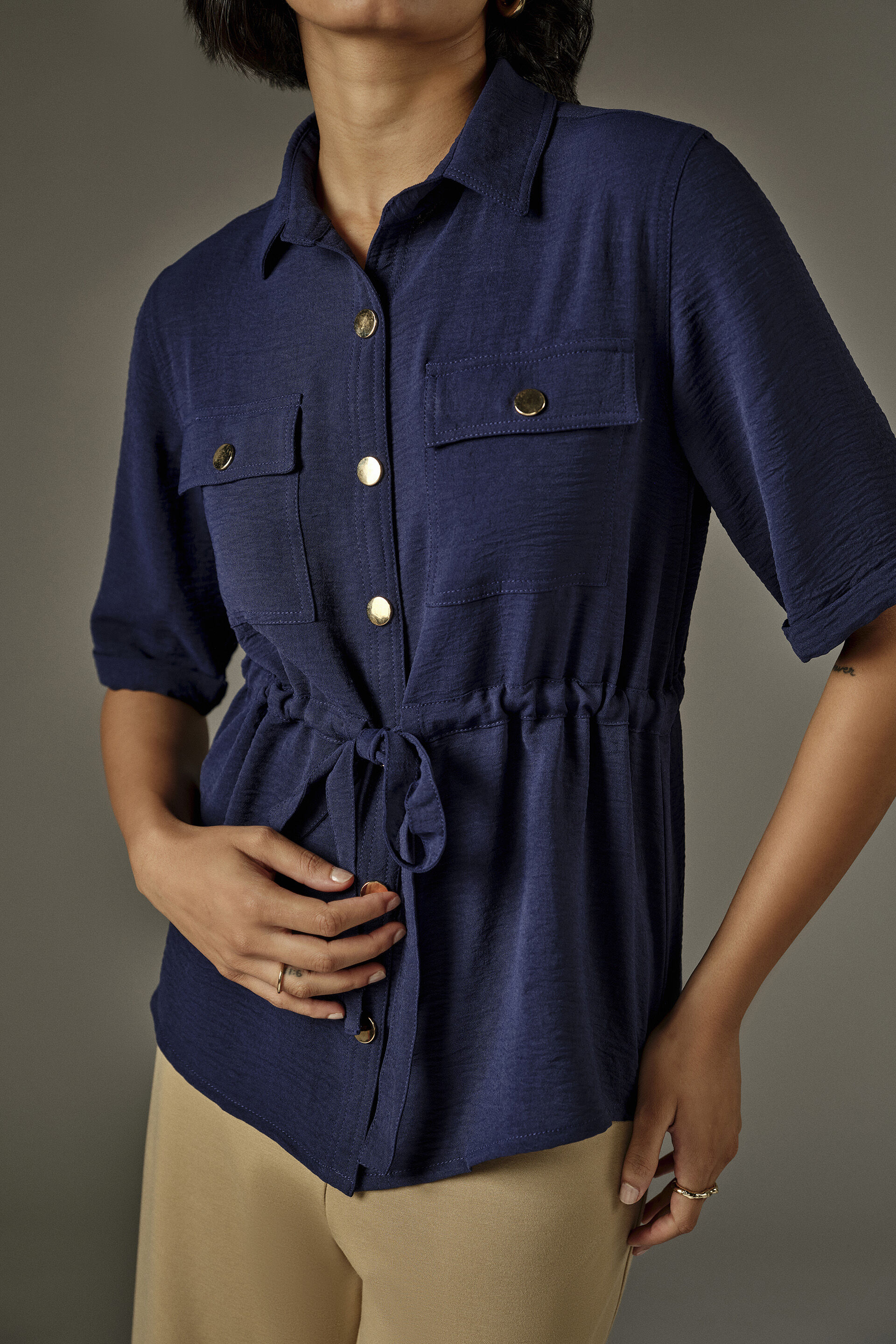 Versatile Shirt in Navy, Navy, image 3
